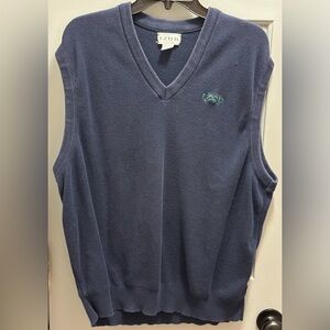 Vintage IZOD Golf Club Mens Sweater Vest Size X-Large Navy Blue Made in USA